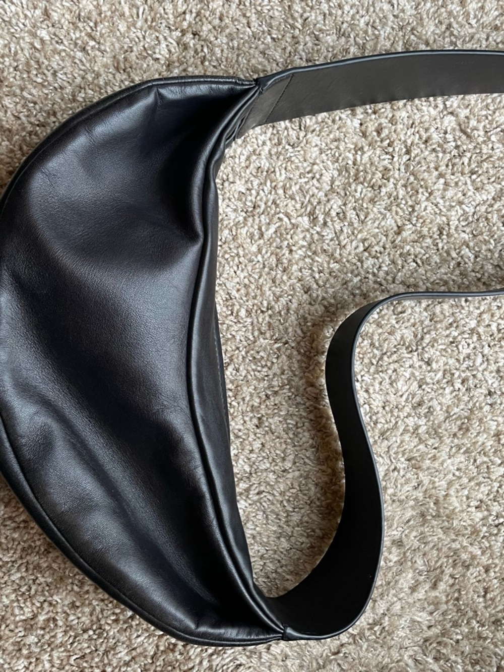 COS Black Leather Crescent Crossbody Bag
